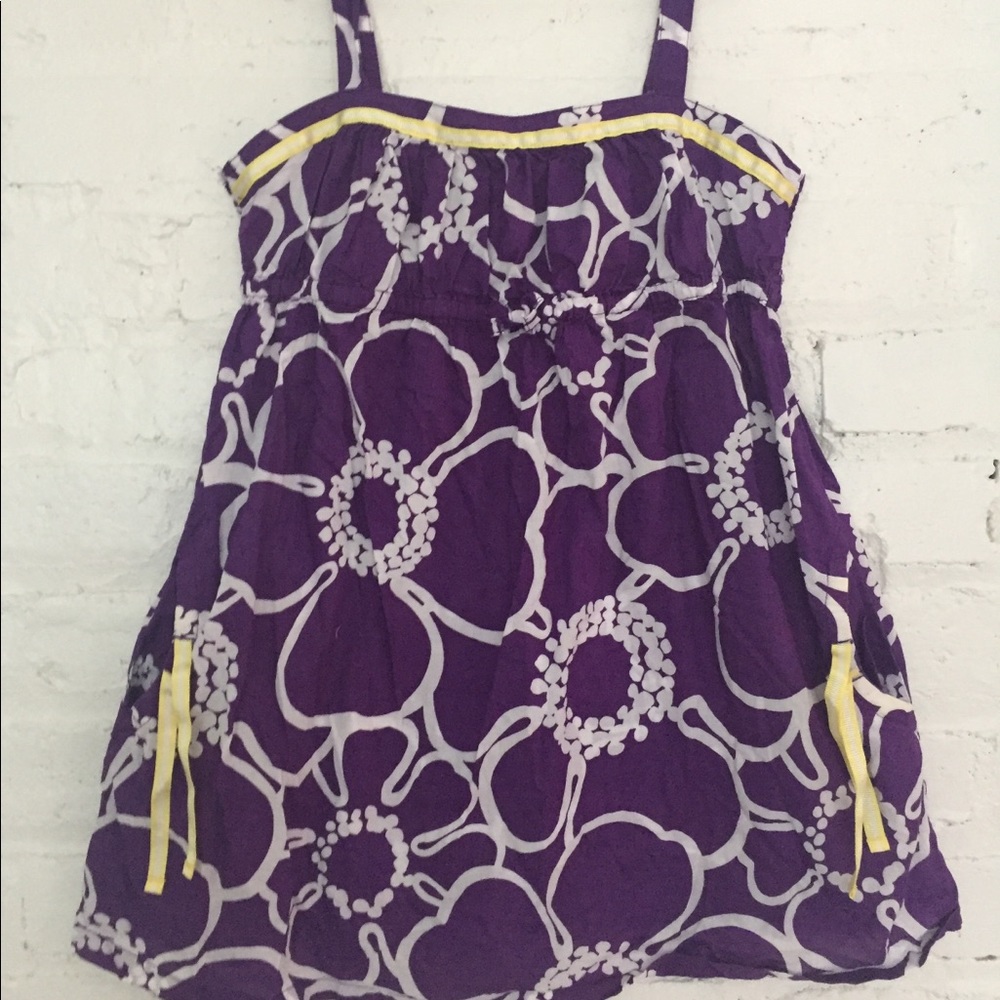Mini Boden purple flower dress.